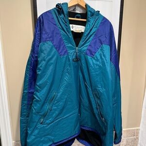 Vintage Columbia Blue and Teal Windbreaker